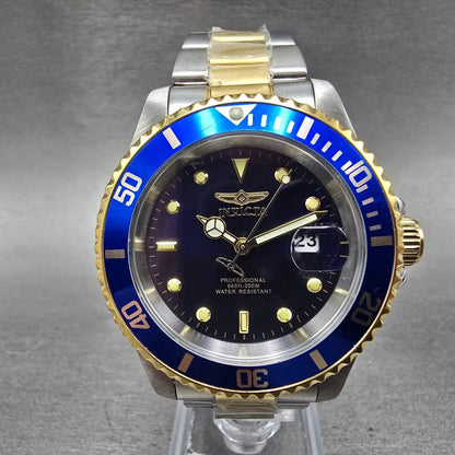 Invicta Pro Diver Watch Men 40mm Blue Dial Two Tone Date 26972 New Battery0