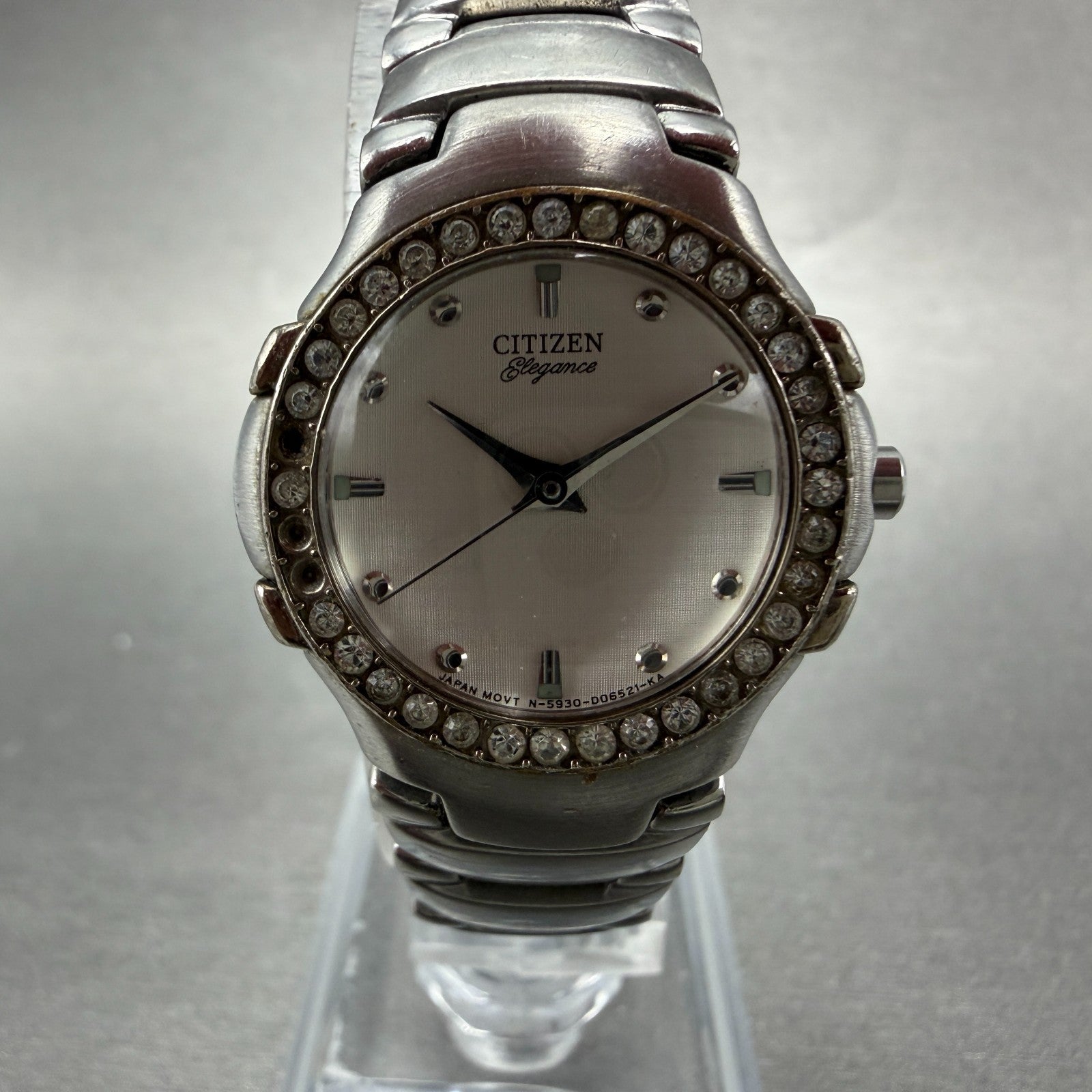 Citizen Elegance Watch Women 25mm Silver Dial Silver Tone 5930-S91638 NewBattery0