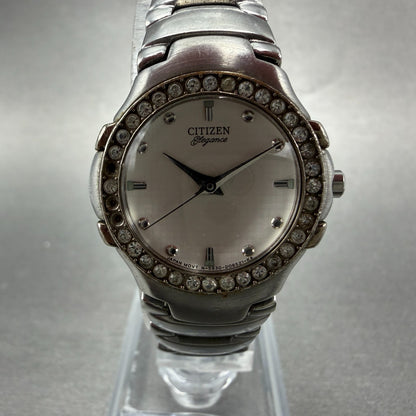 Citizen Elegance Watch Women 25mm Silver Dial Silver Tone 5930-S91638 NewBattery0