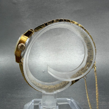 Tissot Watch Women 23mm Gold Dial Gold Plated Manual Wind Runs Oval PARTS!!!!!!!6