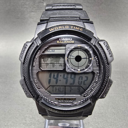 Casio AE-1000W Watch Men 44mm Black Dial Gray Black World Time Digital New Batt0