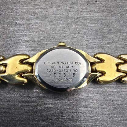 Citizen Elegance Watch Women 16mm MOP Dial Gold Tone Oval 3220-328311 New Batt10