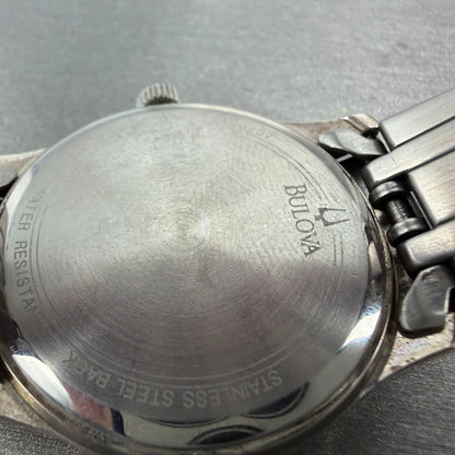 Bulova Watch Men 38mm Silver Dial Silver Tone Round 96A000 New Battery Vintage9