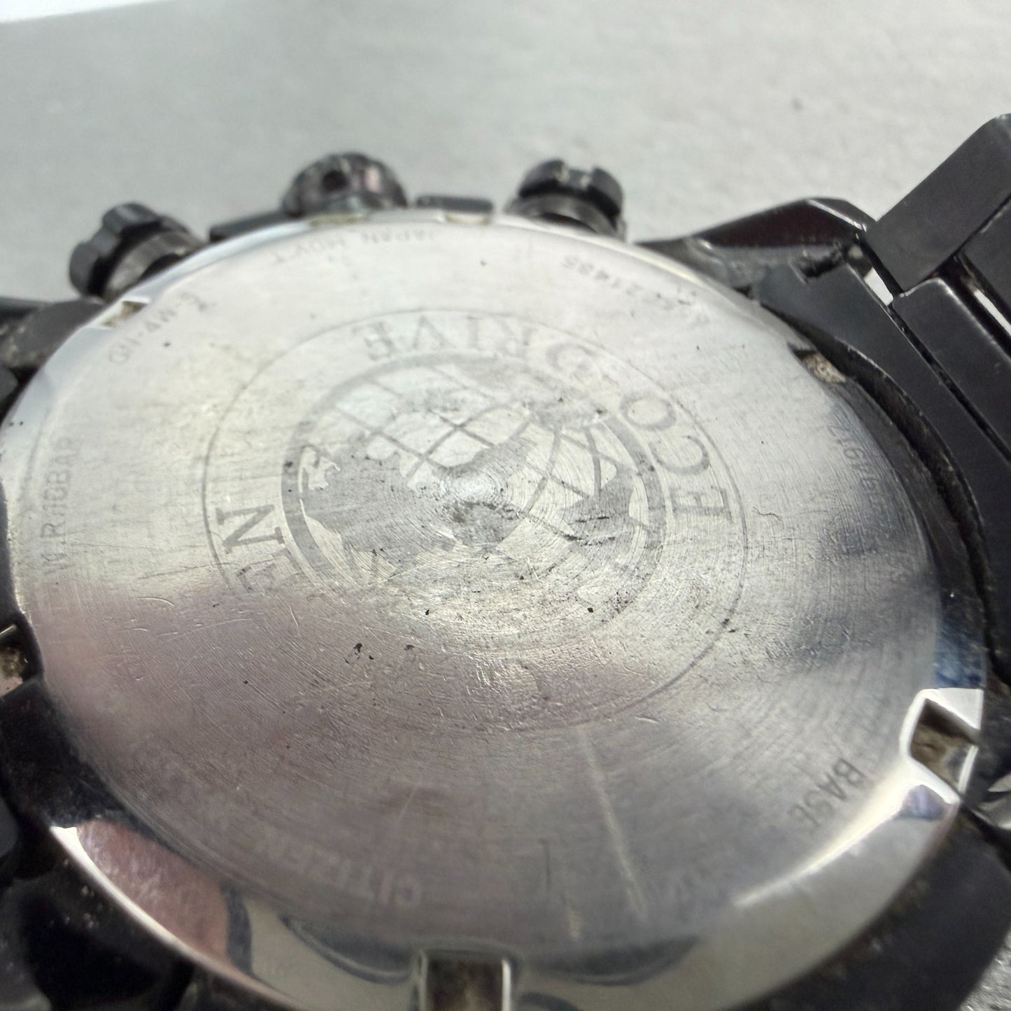 Citizen Eco-Drive Chronograph Watch Men 48mm Black Dial Black Tone Date Runs9