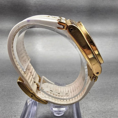 Swatch Irony Fancy Me Watch Women 33mm Gold Dial Rose Gold Date READ!!! New Batt8