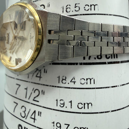 Seiko Automatic Watch Women 26mm Silver Dial Two Tone Daydate 2406-0030 Runs10
