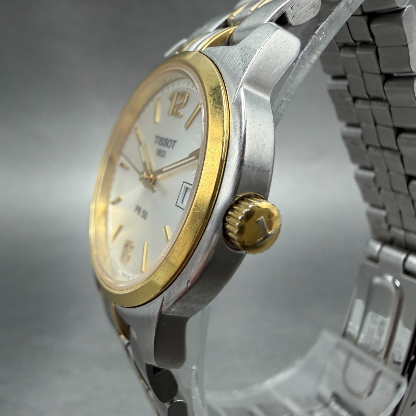 Tissot PR 50 Watch Women 28mm White Dial Two Tone Date J336/436k New Battery2