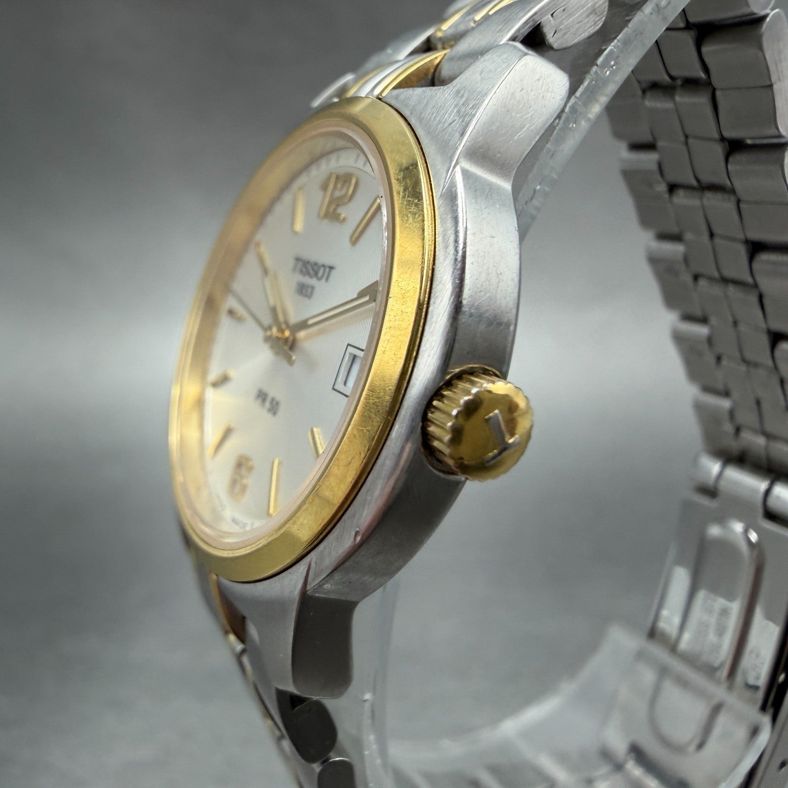 Tissot PR 50 Watch Women 28mm White Dial Two Tone Date J336/436k New Battery2
