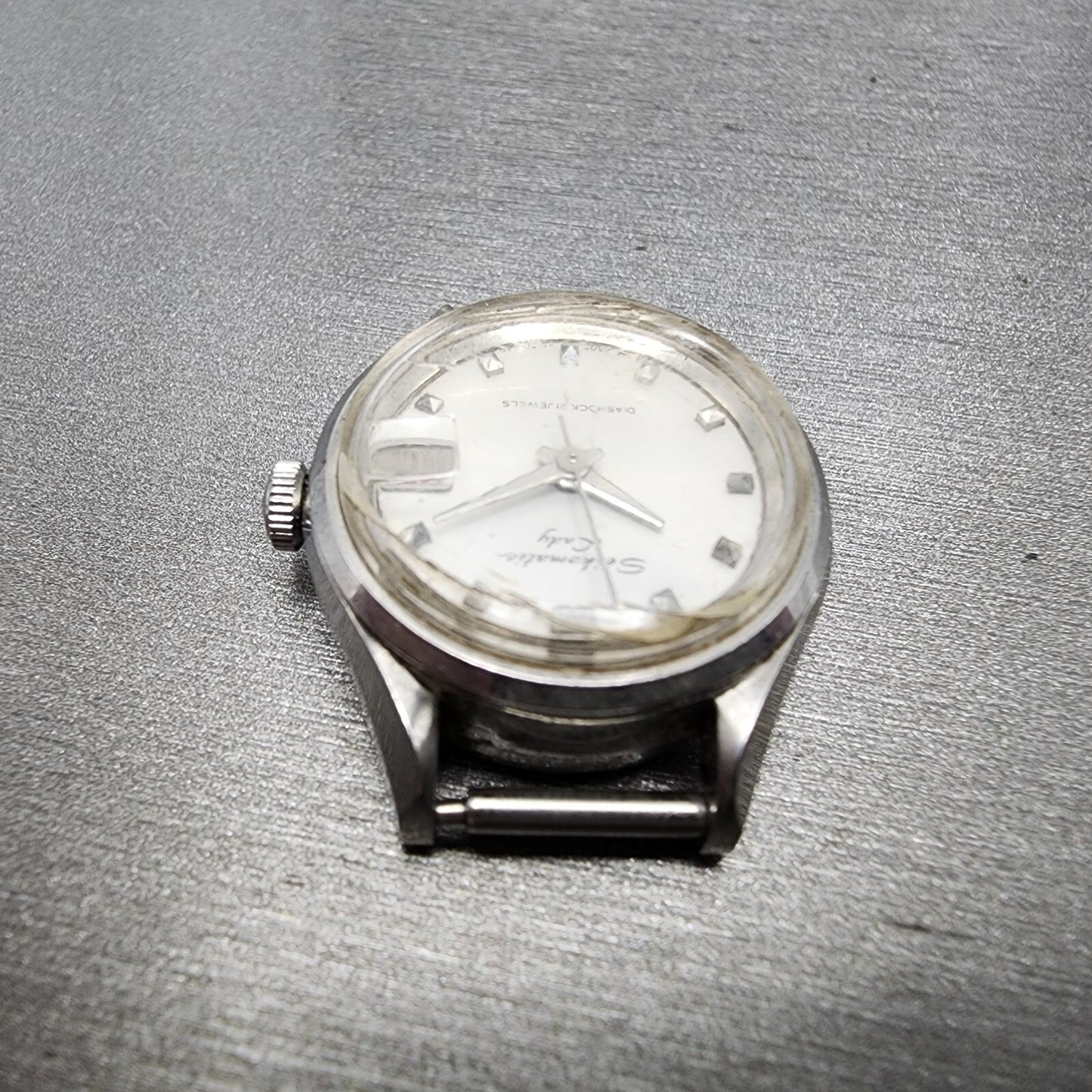 Seiko Seikomatic Lady Watch Women 22mm Silver Dial Steel Date Round Runs4