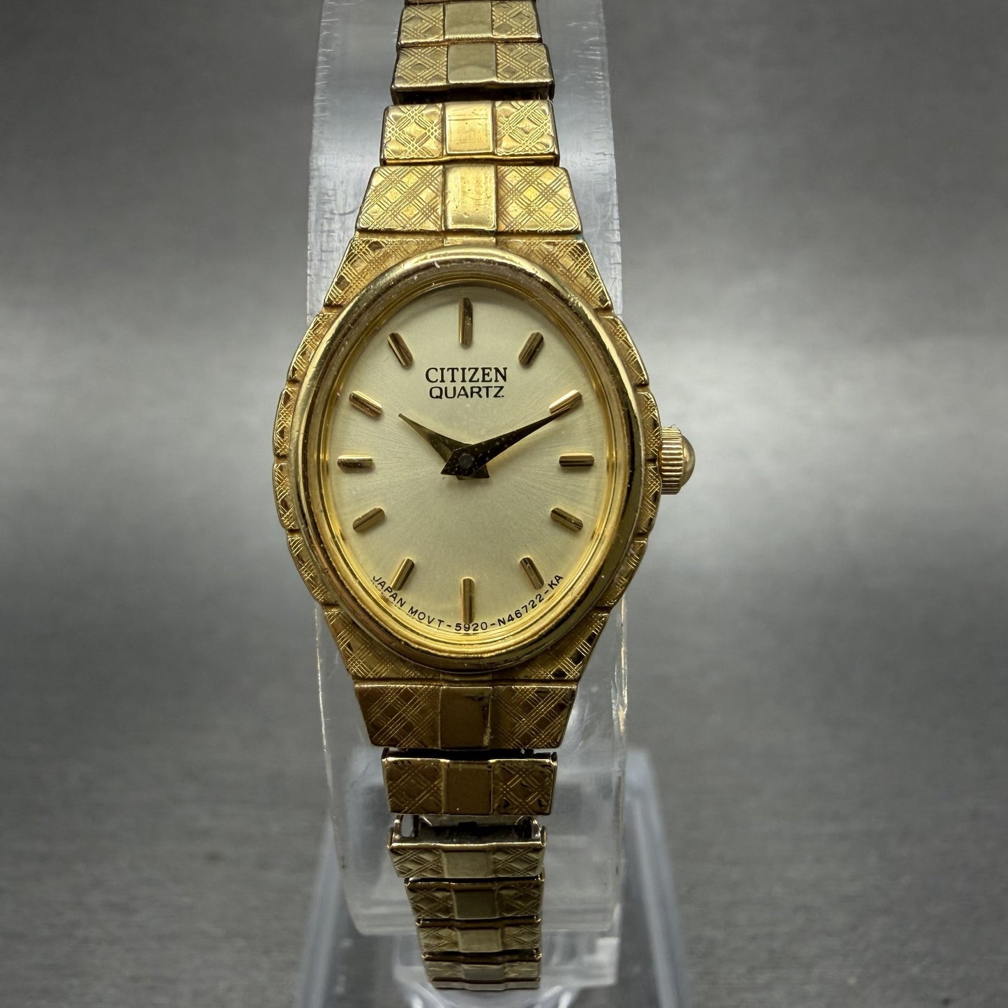 Citizen Watch Women 17mm Champagne Dial Gold Tone 5920S62446 New Battery0