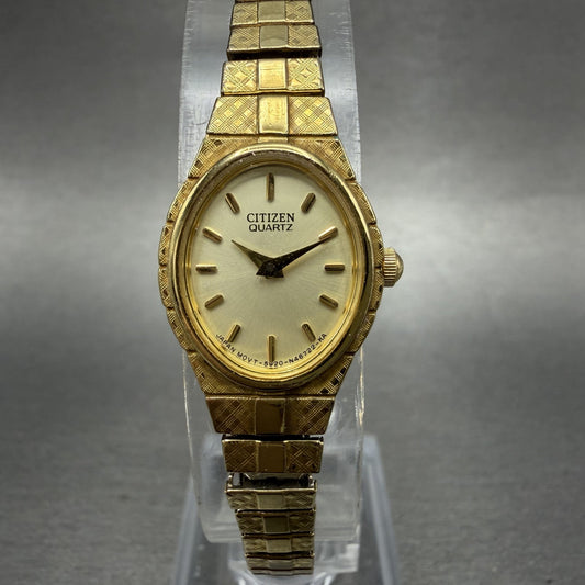Citizen Watch Women 17mm Champagne Dial Gold Tone 5920S62446 New Battery0