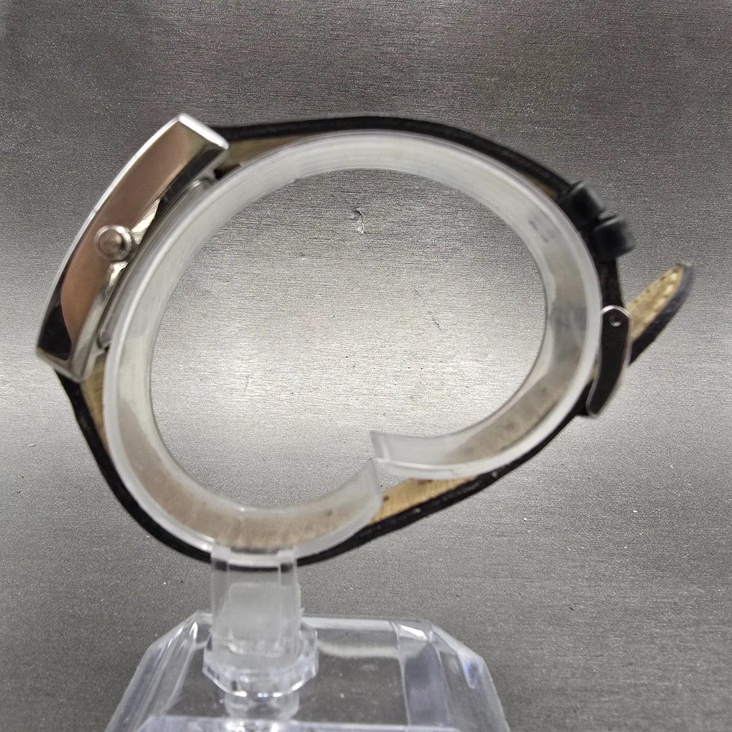 Emporio Armani Tank Watch Women 20mm Black Dial Steel Date AR-0122 New Battery6