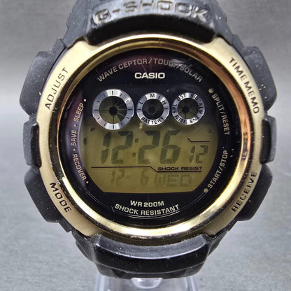 Casio G-Shock GW-330A Watch Men 43mm Black Gold Alarm Chronograph Digital Solar0