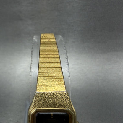 Seiko Watch Women 17mm Brown Dial Gold Tone Rectangle 2C20-5789 New Battery CBA4