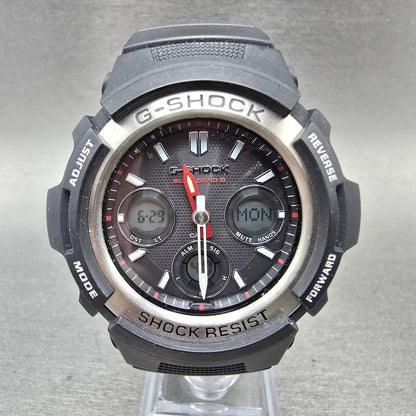 Casio G-Shock AWG-M100 Watch Men 47mm Black Silver Alarm Chrono Solar Works0