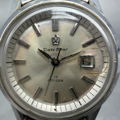 Citizen Date Star Watch Women 26mm Silver Dial Silver Tone Manual 4-530217K Runs1