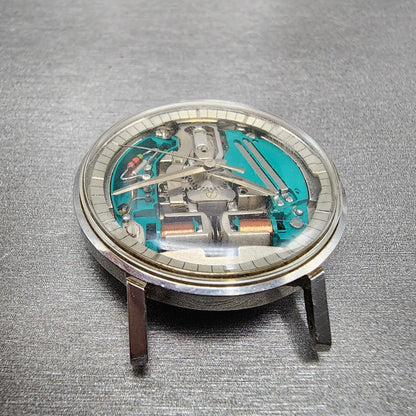 Bulova Accutron Spaceview M4 Watch men 35mm Skeleton Dial Steel  PARTS5