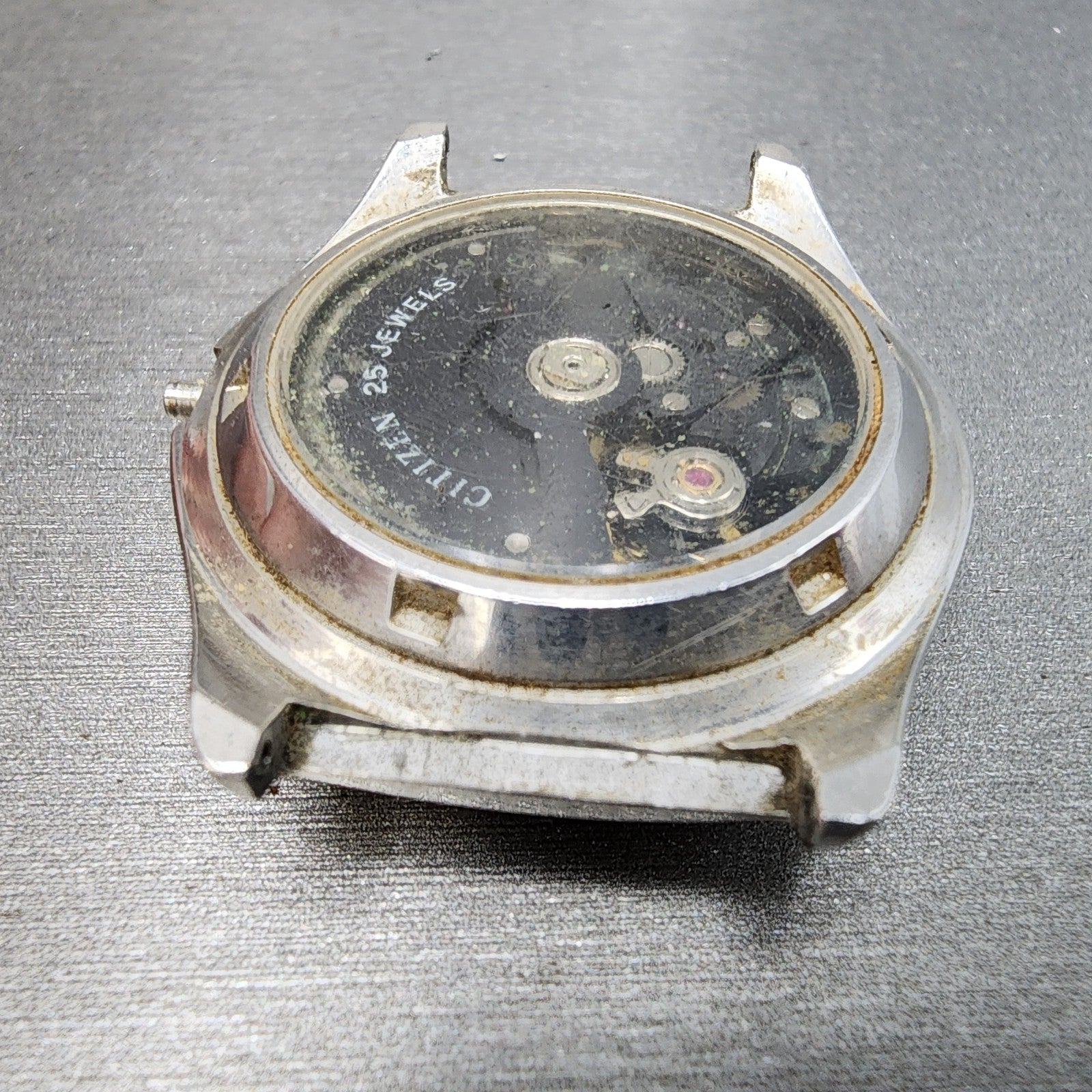 Citizen Skeleton Watch Men 38mm Silver Tone Round Automatic VTG PARTS8