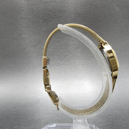 Seiko Watch Women 17mm Gold Dial Gold Gold Rectangle Manual Wind Runs 1138508