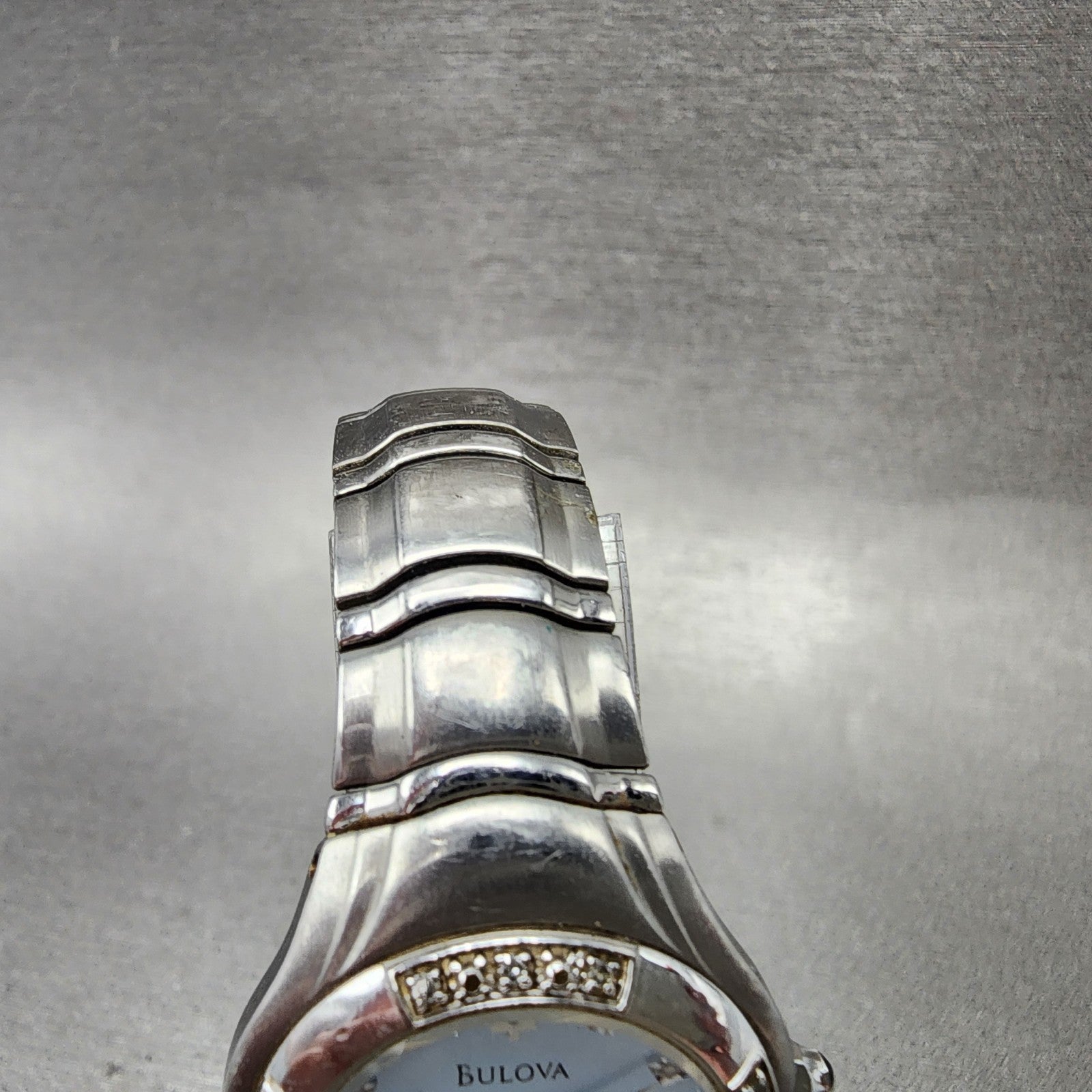 Bulova Watch Women 26mm Blue Dial Steel Diamond Date Round 96R02 New Battery4