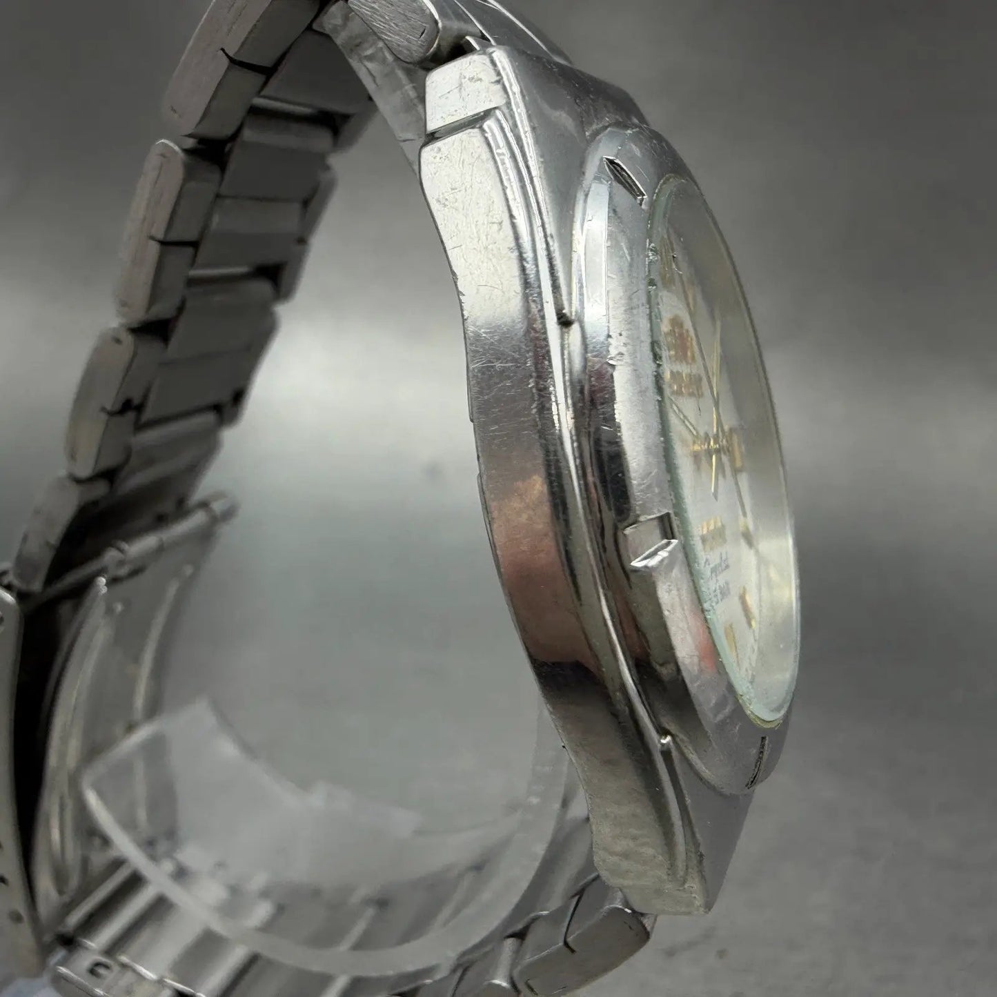 Orient Crystal Tri Star Watch Men 36mm White Dial Steel Date Round READ!! NewBat3