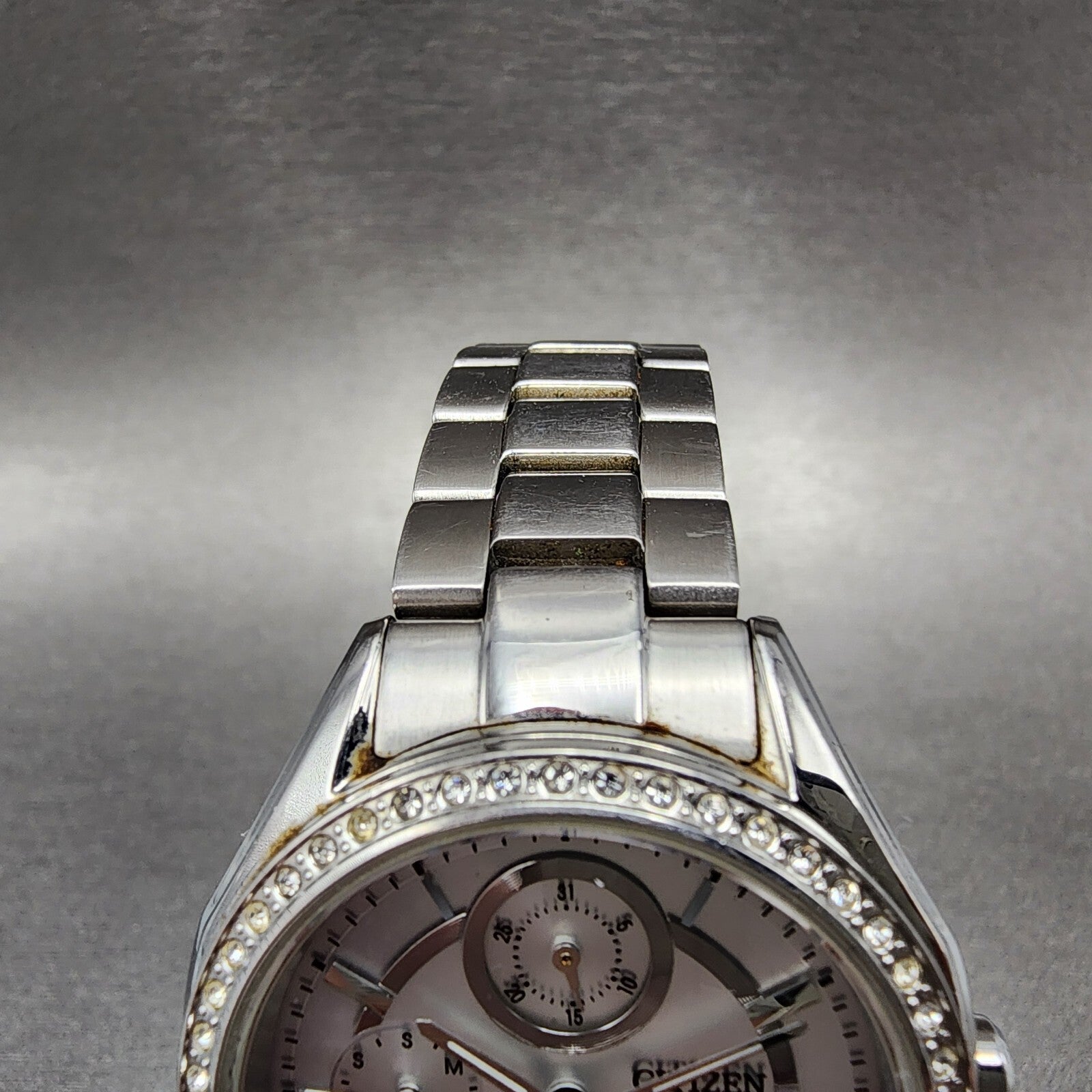 Citizen EcoDrive Watch Women 34mm Silver Dial Steel Daydate Round Crystal Works4