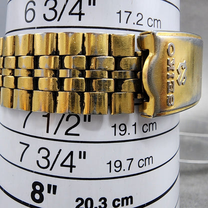 Seiko SQ Railroad Approved Watch Men 35mm White Dial Gold Tone New Batt NO BACK10