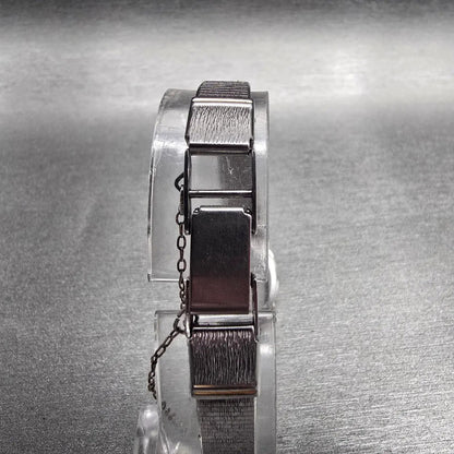 Seiko Watch Women 17mm Black Dial Two Tone Oval 5420-5159 New Battery Vintage7