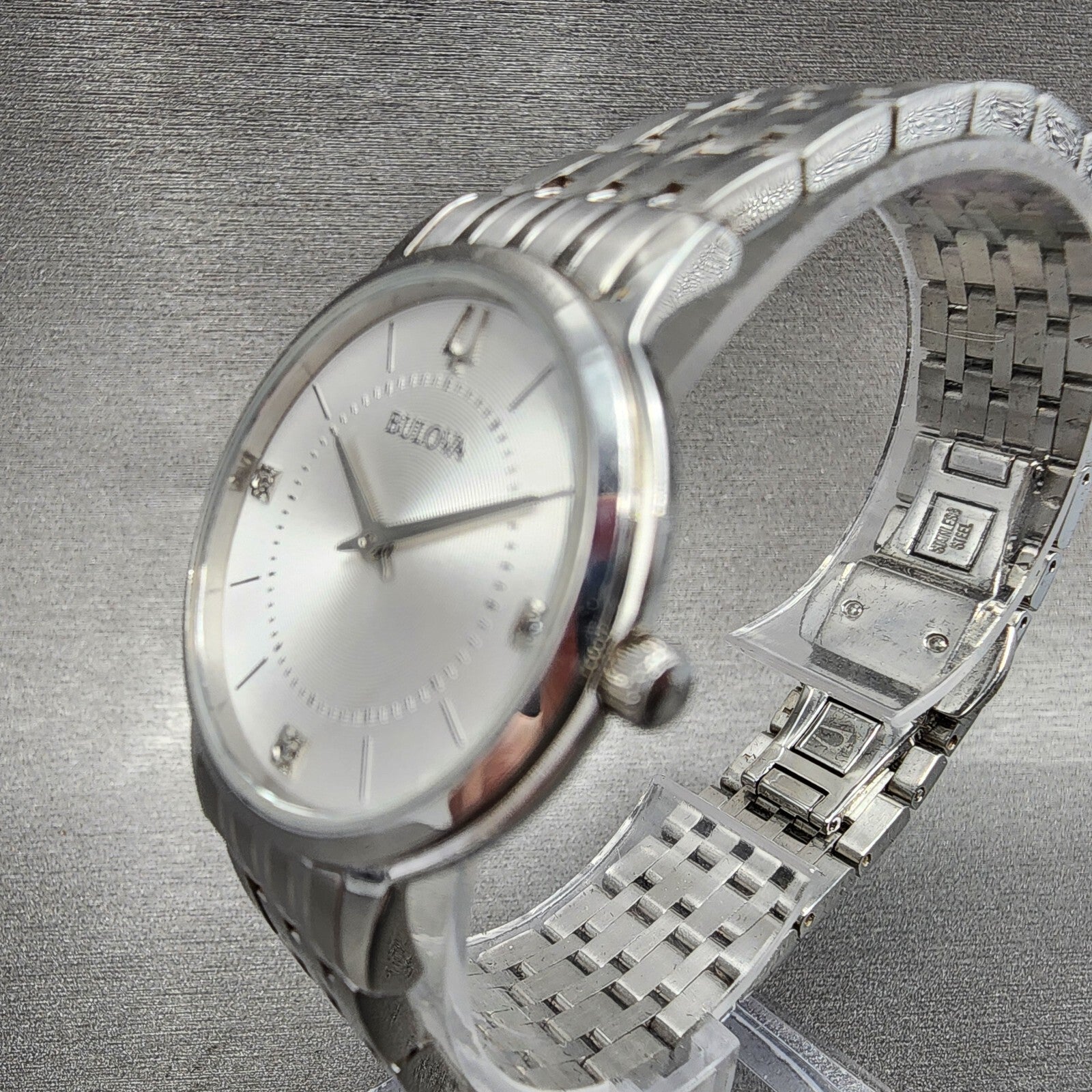 Bulova Watch Women 31mm Silver Dial Stainless Steel Round 96P183 New Battery1