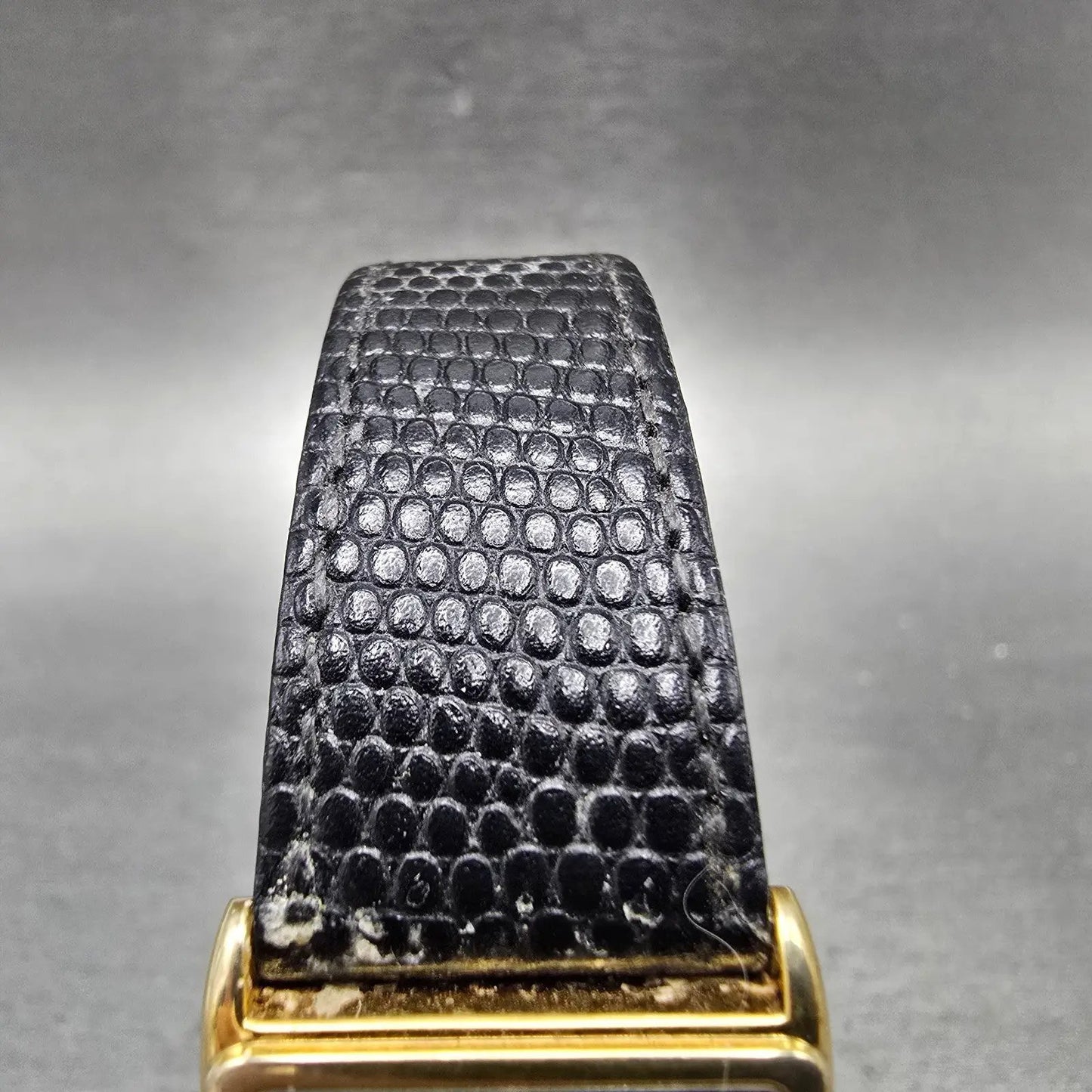 Citizen CQ Tank Watch Men 23mm Black Dial Gold Tone Rectangle 6031 PARTS Vintage5