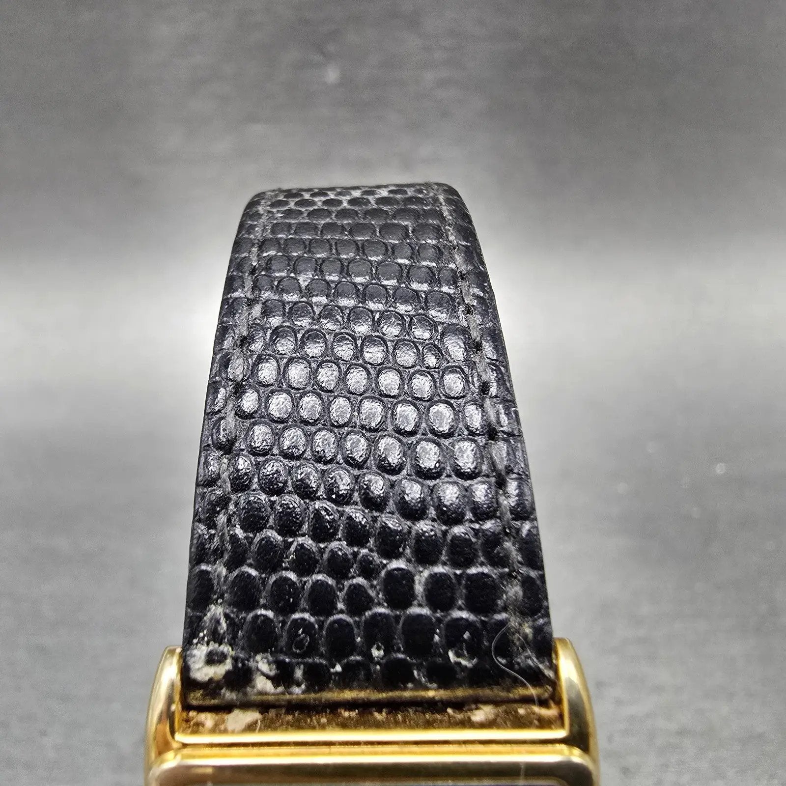 Citizen CQ Tank Watch Men 23mm Black Dial Gold Tone Rectangle 6031 PARTS Vintage5