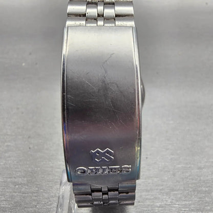 Seiko SQ Watch Men 34mm Silver Dial Silver Tone Daydate Round 6923-7039 New Batt7