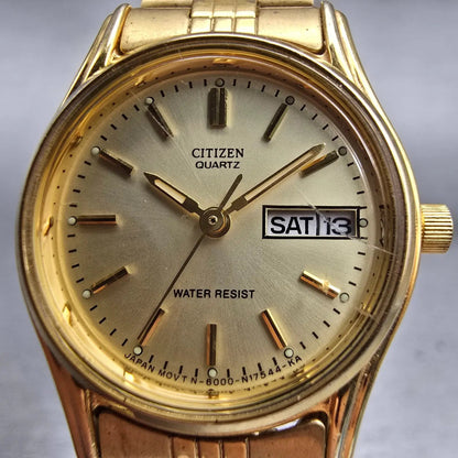 Citizen Watch Women 23mm Champagne Dial Gold Tone Daydate 6000-S38231 New Batt1