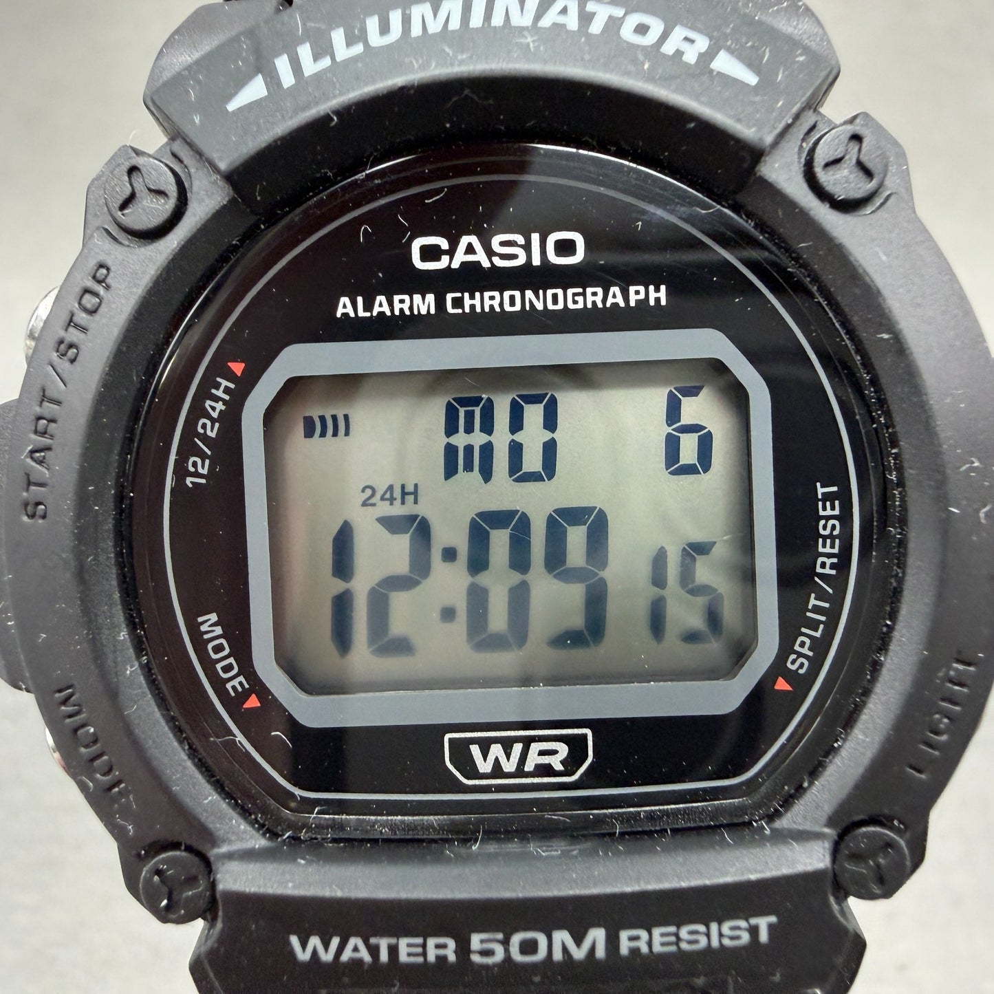 Casio Illuminator W-219H Watch Men 47mm Black Alarm Chrono Digital  New Battery1