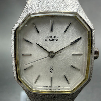 Seiko Watch Women 21mm Silver Dial Silver Tone Octagon 2621-5100 New Battery1