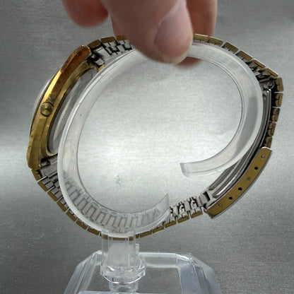 Seiko Pulsar Watch Men 36mm Silver Dial Gold Tone Daydate Y148-8029 New Battery6