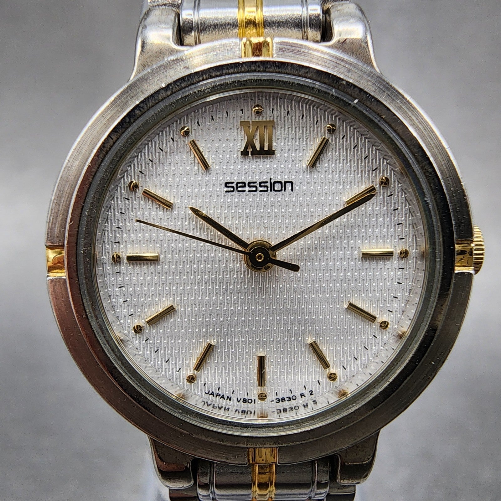 Seiko Session Watch Women 24mm White Dial Two Tone Round V801113A New Battery1