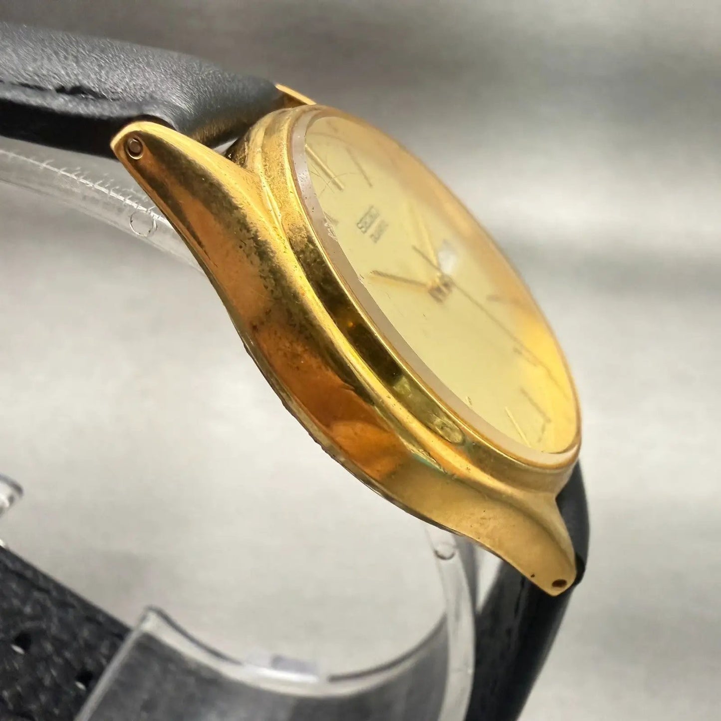 Seiko Watch Men 34mm Champagne Dial Gold Tone Daydate Round 7N43-8A89 New Batt3