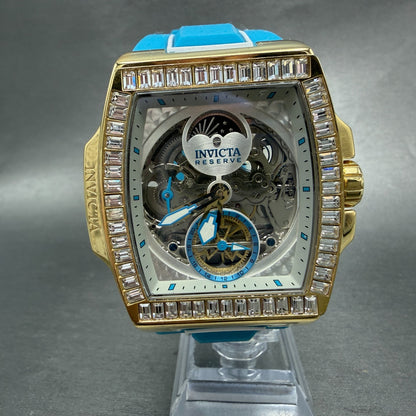 Invicta S1 Rally Diablo Moonphase Watch Men 52mm Skeleton Gold Tone 43423 PARTS0