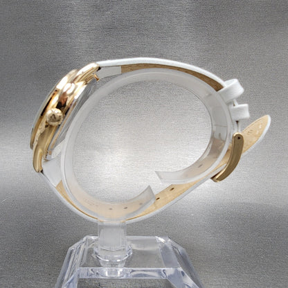 Citizen EcoDrive Watch Women 38mm Silver Dial Rose Gold Tone Daydate Round Runs8