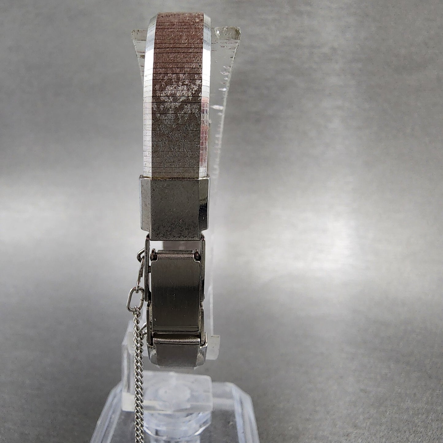 Seiko Tank Watch Women 12mm Silver Dial Silver Tone 2e205029 New Battery7