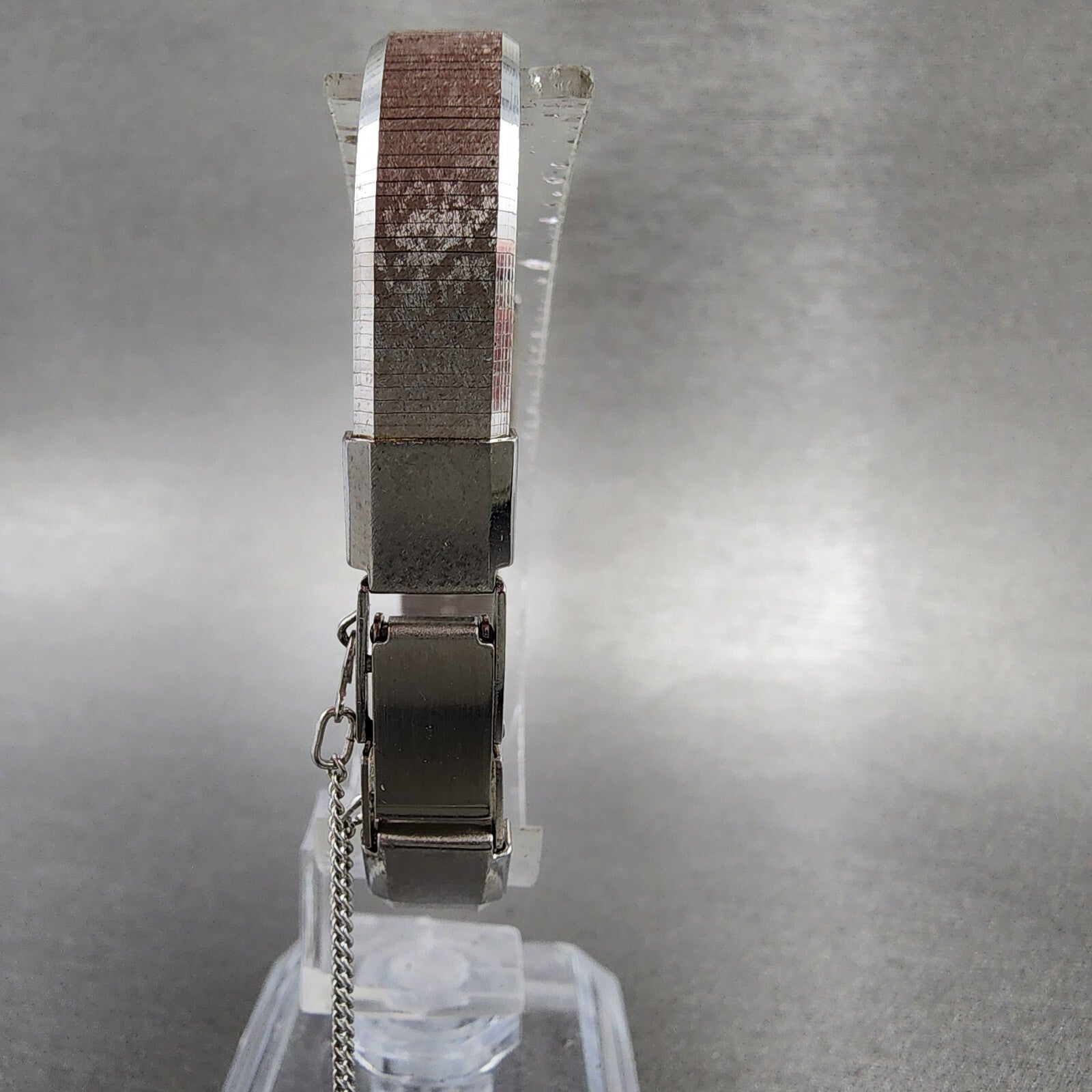 Seiko Tank Watch Women 12mm Silver Dial Silver Tone 2e205029 New Battery7