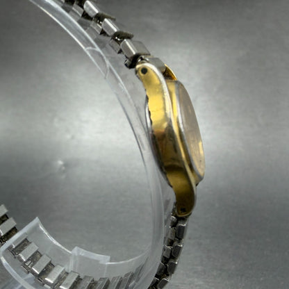 Seiko Watch Women 20mm Champagne Dial Gold Tone Round 2Y01-0A19 New Battery VTG13