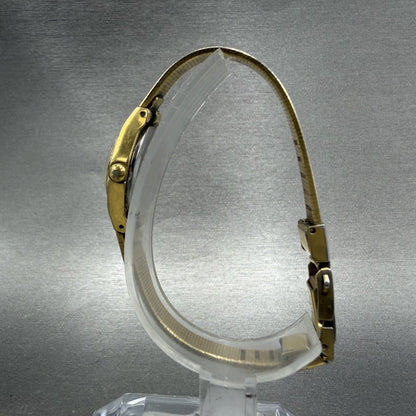 Seiko Watch Women 17mm Champagne Dial Gold Tone Round 5421-0039 New Battery XF6