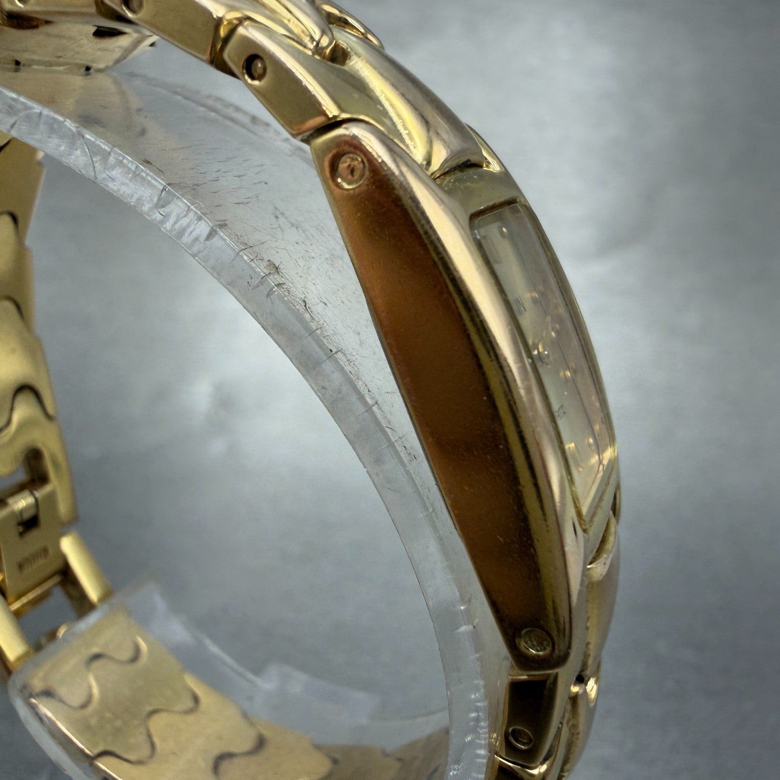 Elgin Tank Watch Women 15mm Champagne Dial Gold Tone EM912-170 New Battery3
