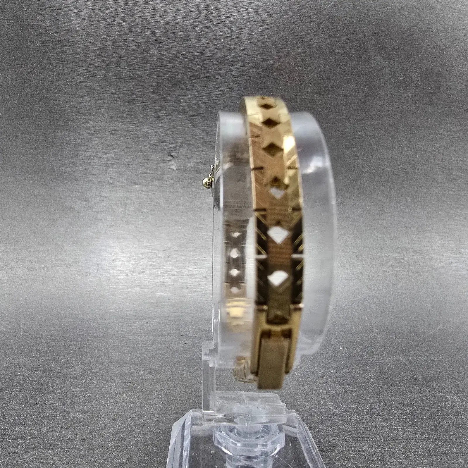 Jules Jurgensen Watch Women 15mm Silver Dial Gold Oval Blue Gems New Battery7