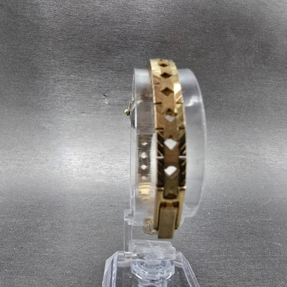 Jules Jurgensen Watch Women 15mm Silver Dial Gold Oval Blue Gems New Battery7