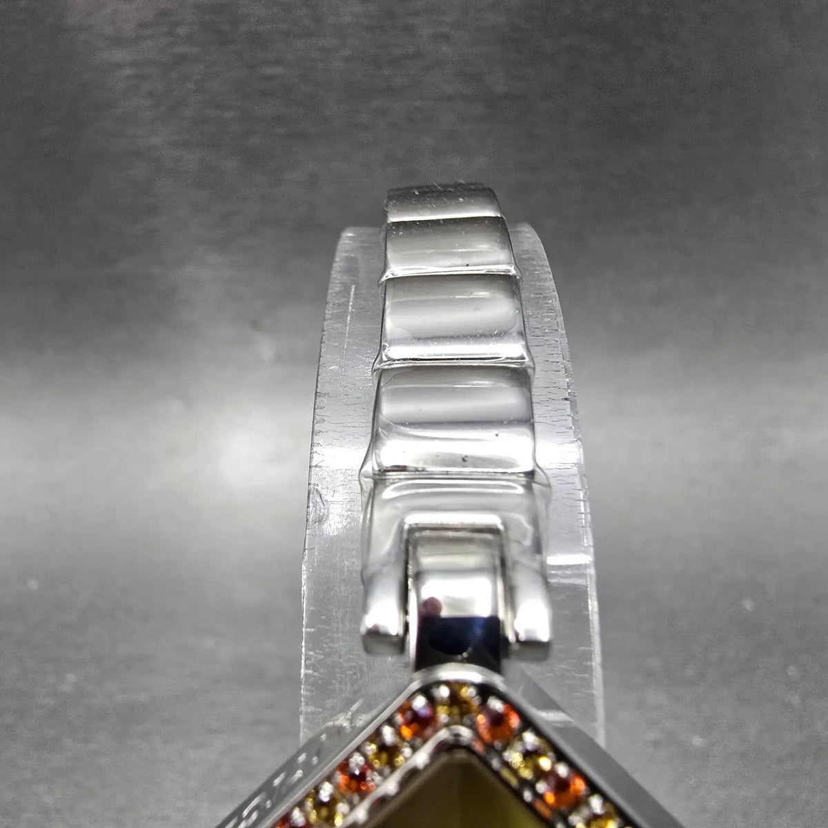 Invicta Wildflower Watch Women 30mm Yellow Dial Silver Crystals Square New Batt4