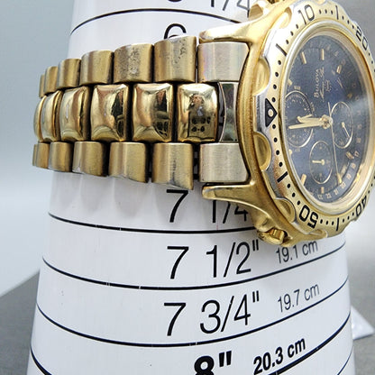 Bulova Marine Star Watch Men 38mm Blue Dial Gold Tone Chronograph 97A41 PARTS12