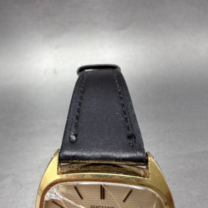 Seiko Watch Men 33mm Champagne Dial Gold Tone READ!!!!!!!! 4130-5320 New Battery4